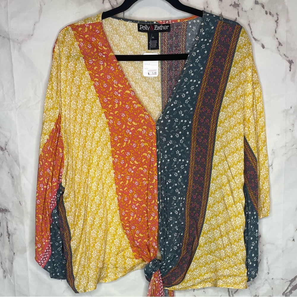 Multi color paisley long sleeve